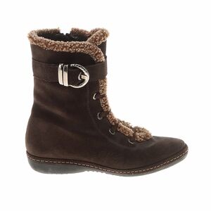 Stuart Weitzman Brown Shearling-Lined Ankle Boots Size 6.5